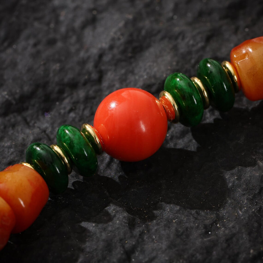 Dharma Deer Bone Skull Necklace 108 Mala Beads