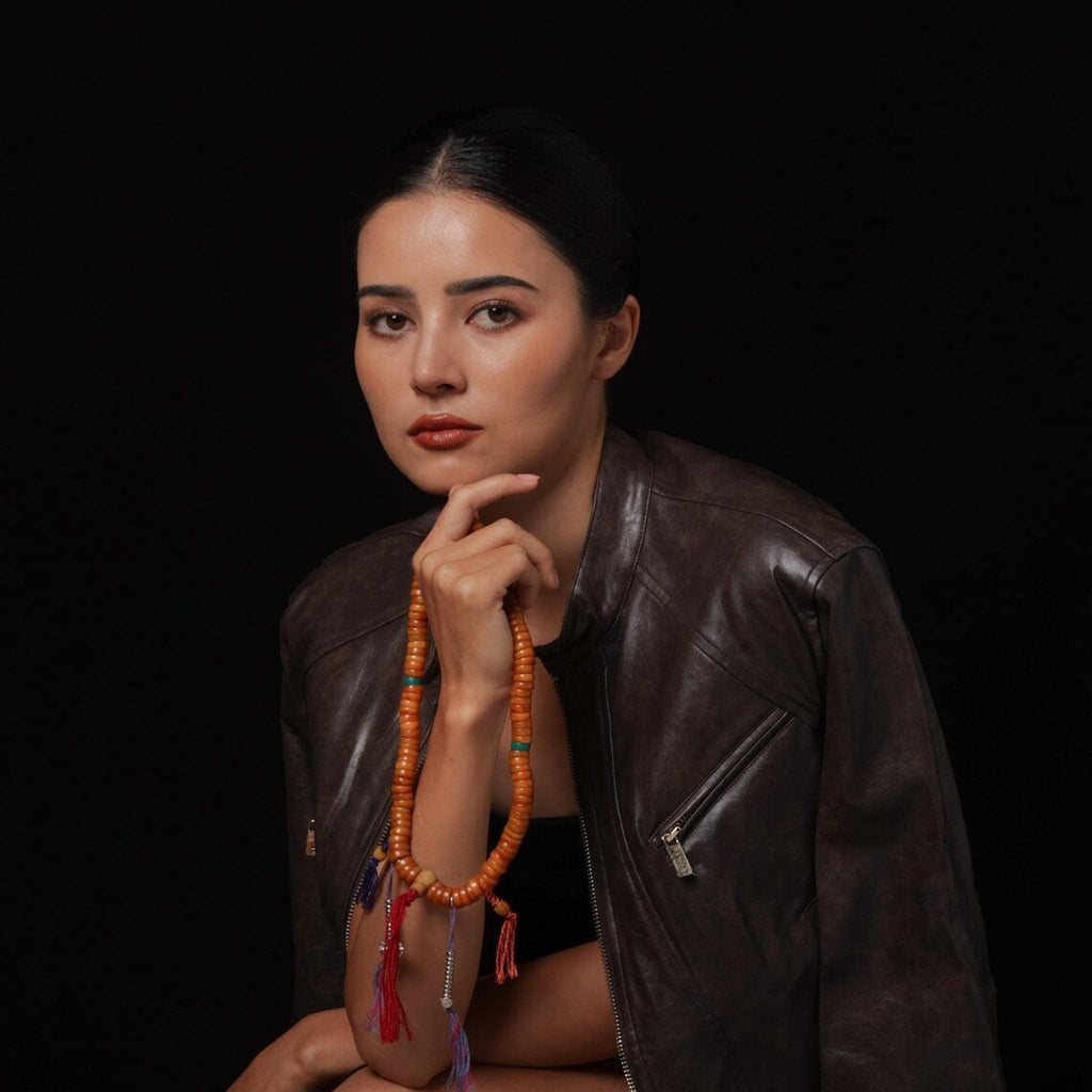 Dharma Deer Bone Necklace 108 Mala Beads