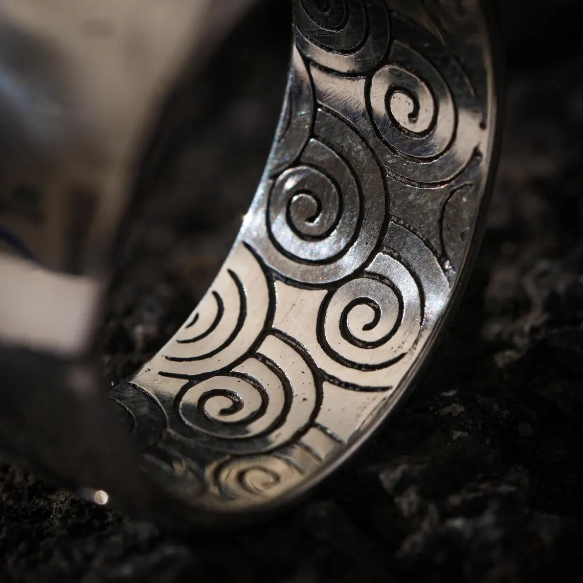 Dharma Deer Om Mani Padme Hum Ring Tibetan Mantra Band Adjustable Silver Ring