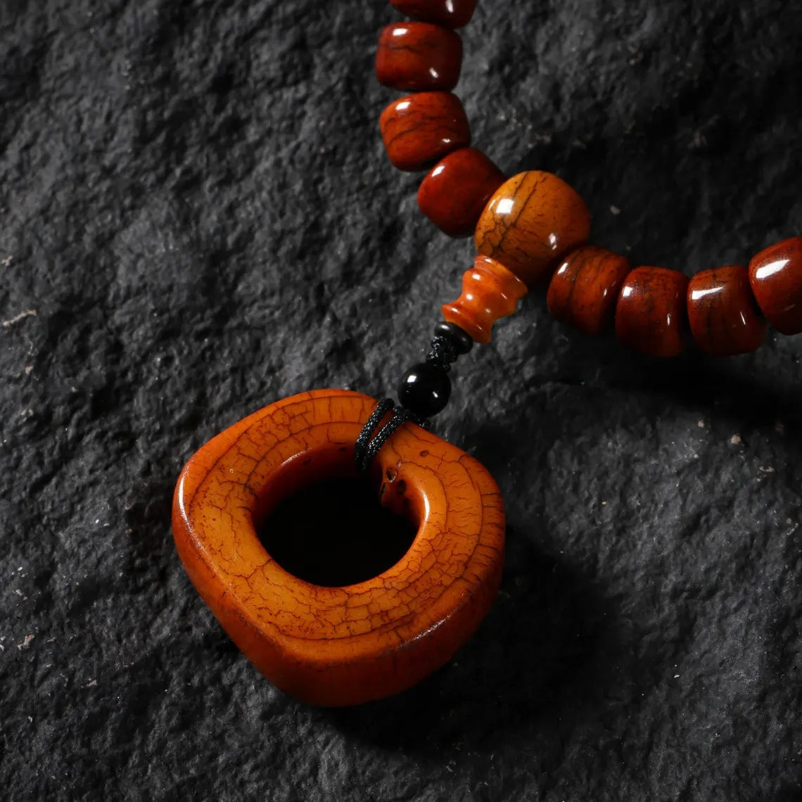 Dharma Deer Yak Bone 108 Mala Beads with Turquoise