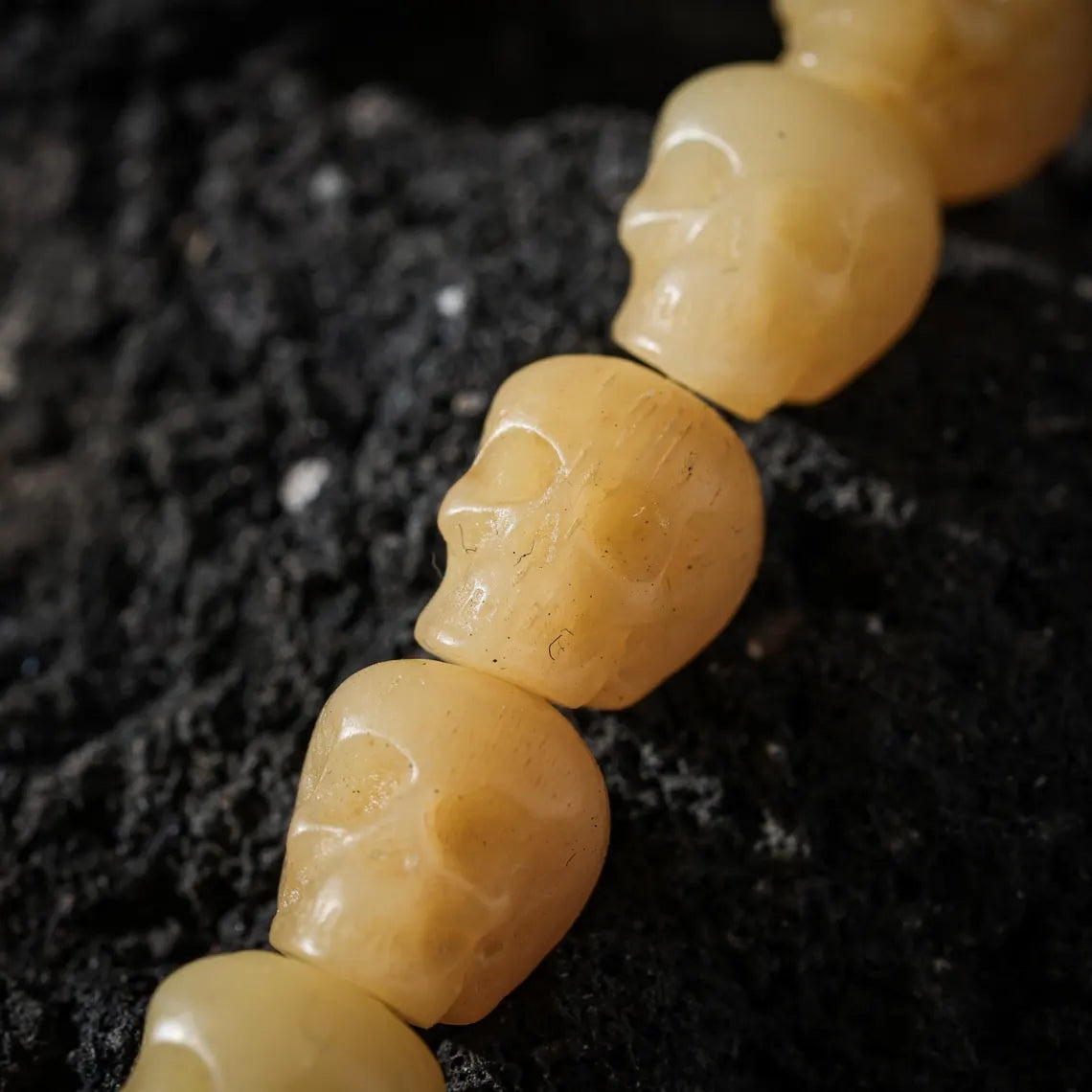 Dharma Deer Bone Skull Necklace 108 Beads