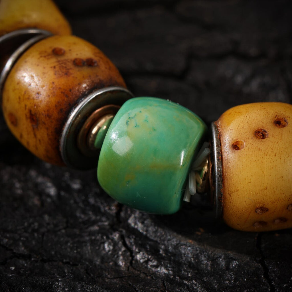 Dharma Deer Bone Bracelet Turquoise Jewelry