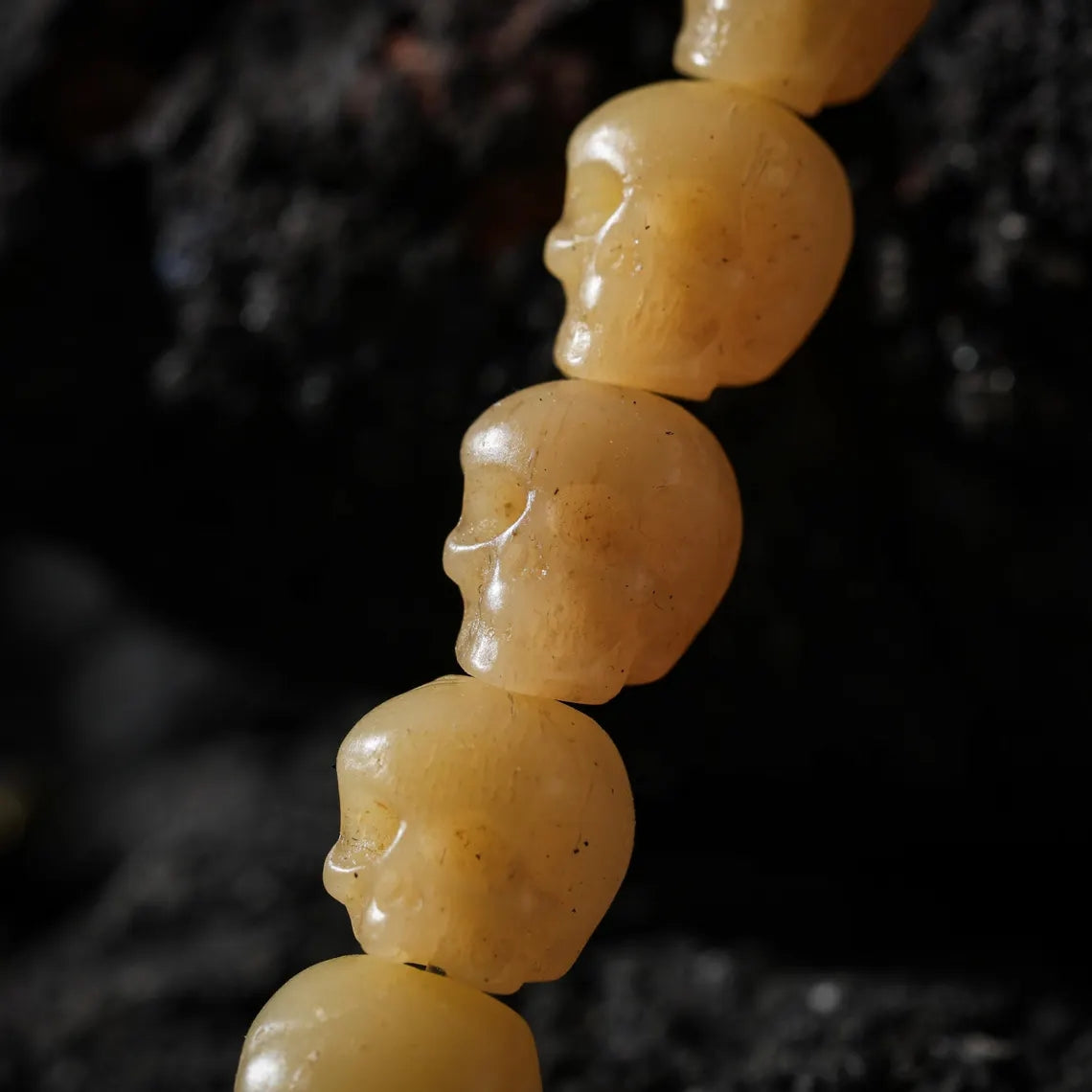 Dharma Deer Bone Skull Necklace 108 Beads