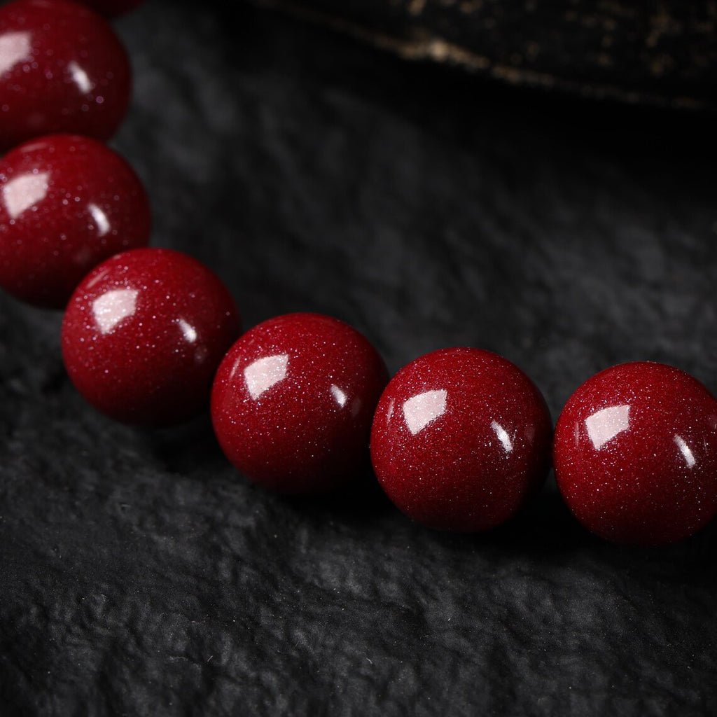 Dharma Deer Cinnabar 108 Mala Beads Necklace