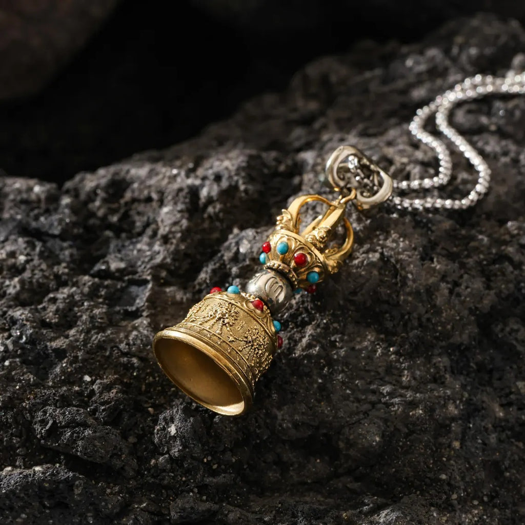 Dharma Deer Vajra Bell Pendant (Ghanta)