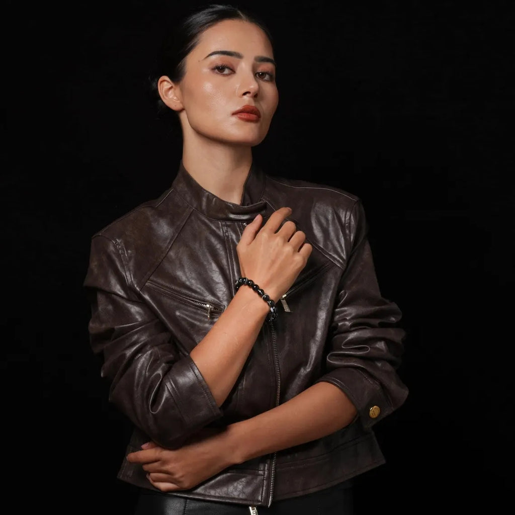 Dharma Deer Natural Black Tiger's Eye Bracelet