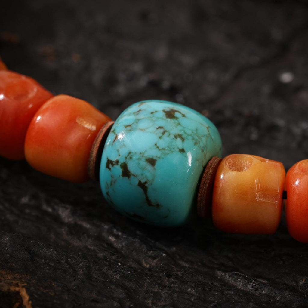 Dharma Deer Bone Skull Necklace 108 Mala Beads