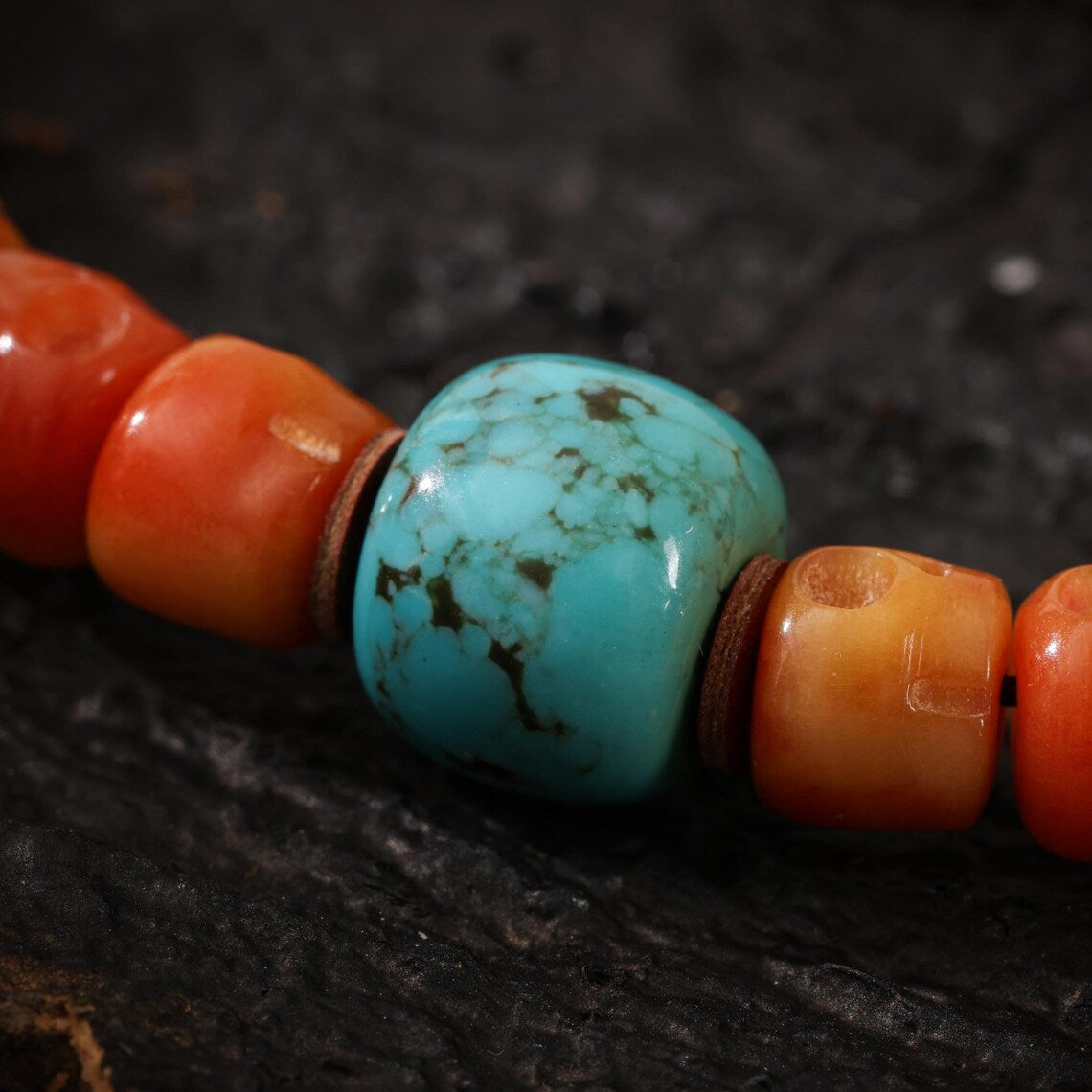 Dharma Deer Bone Skull Necklace 108 Mala Beads