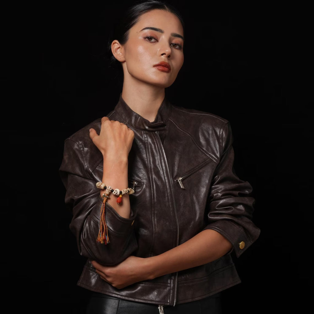 Dharma Deer Bone Skull Bracelet Charnel Ground
