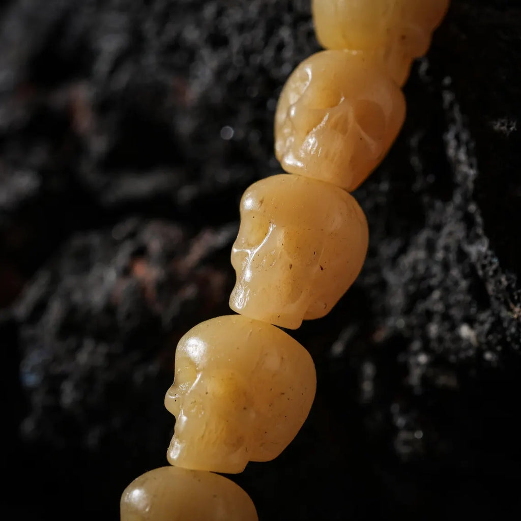 Dharma Deer Bone Skull Necklace 108 Beads