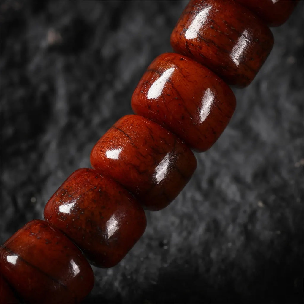 Dharma Deer Yak Bone 108 Mala Beads with Turquoise